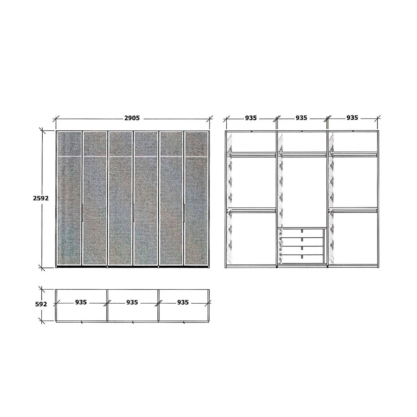 Шкаф распашной / Glass Olivieri sun-id-379755 - Вид №5
