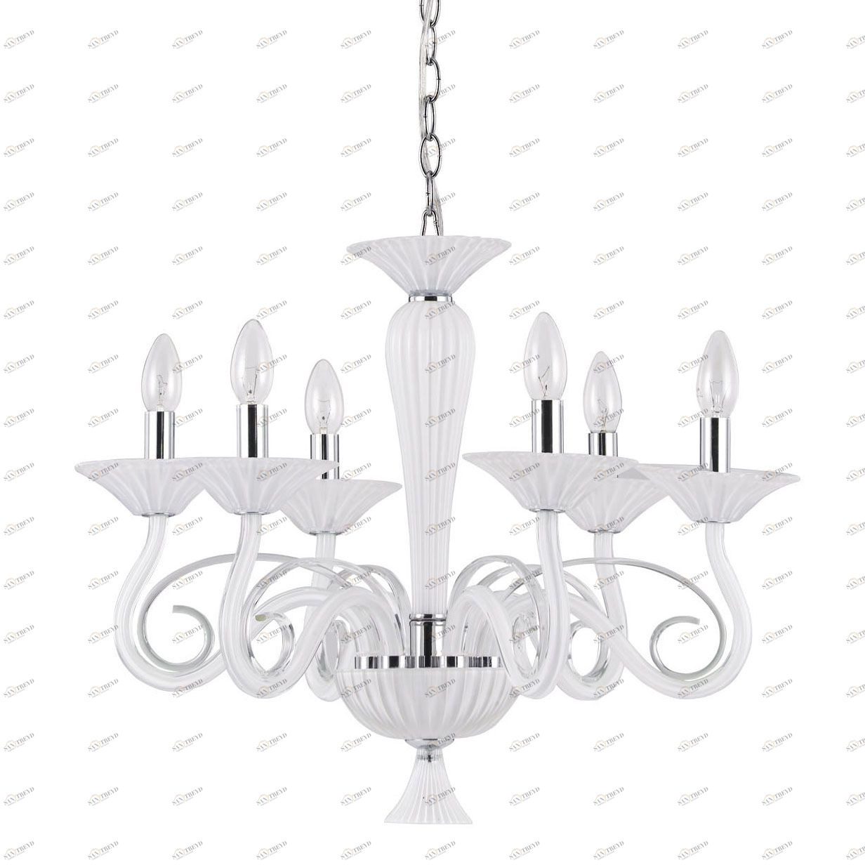 Люстра дизайнерская Hoggy белая Maximilian SP6 IDEAL LUX ДИЗАЙНЕРСКИЕ, СВЕЧИ 057384 Белый 