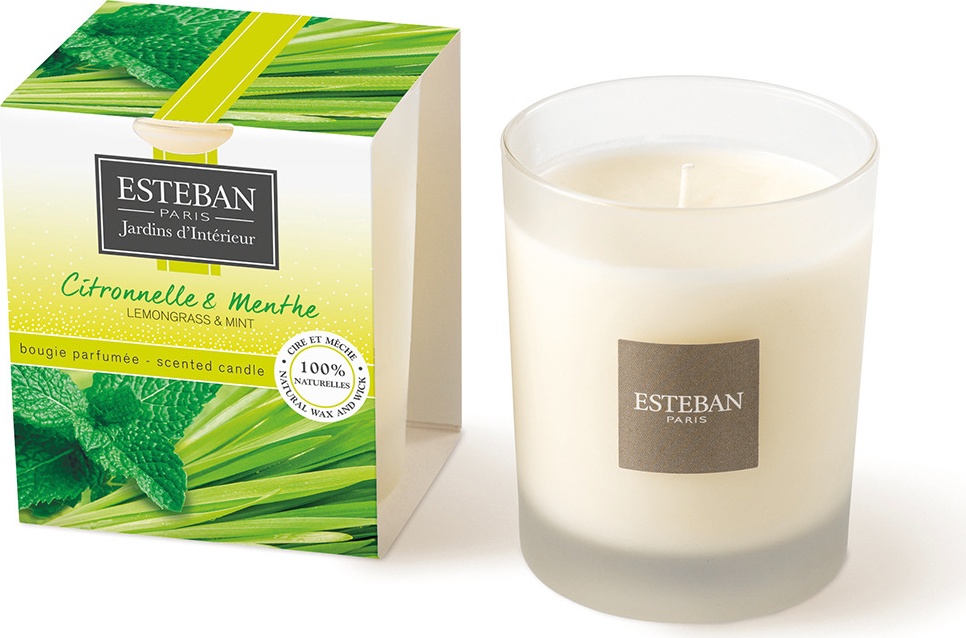 10640022 Esteban АРОМАСВЕЧА ЛЕМОНГРАСС И МЯТА, 170 Г Стекло 