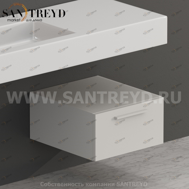 S04524BT2 Тумба с 1 ящиком 45 см серая Globo ARREDO WOOD Италия Ceramica Globo