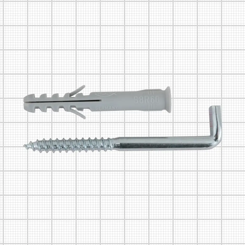 Дюбель для полнотелых материалов Fischer S с прямым крюком 8x60 мм нейлон 2 шт Santreyd STLM-2051983 - Вид №4