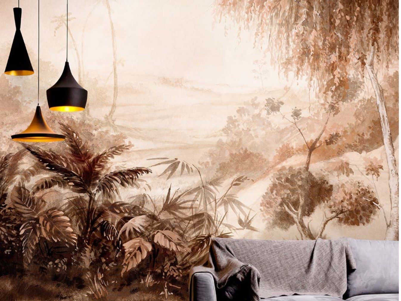 Тропические обои ПВХ бесплатно, экологически чистые, моющиеся WallPepper окружающая среда ARCH-00080385