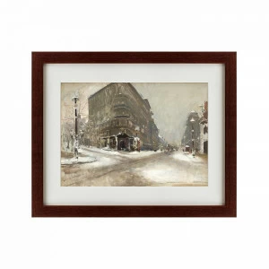 Картина в деревянной раме 52х42 см Winter in Paris, 1894 КАРТИНЫ В КВАРТИРУ  135530 Бежевый;белый;черный;разноцветный
