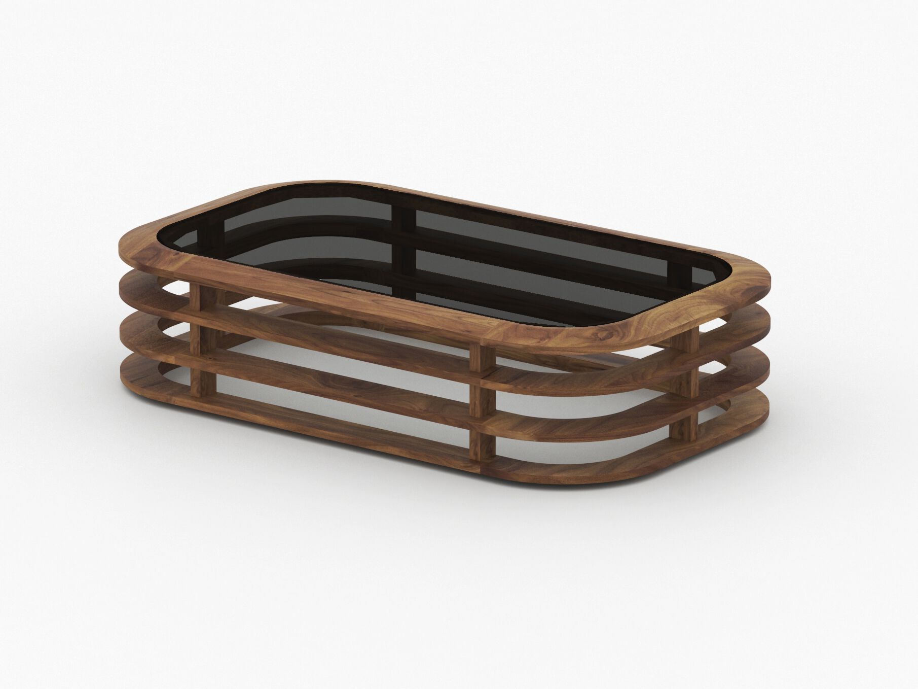 Низкий журнальный столик из массива дерева Air Division Liner ARCH-00072410 - Вид №1