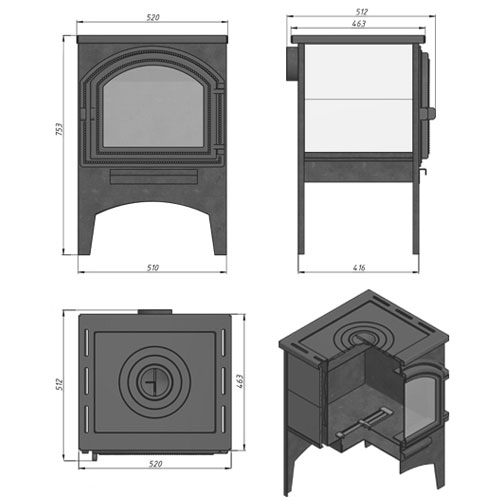 Отопительная печь Везувий В10 4821 - Вид №1