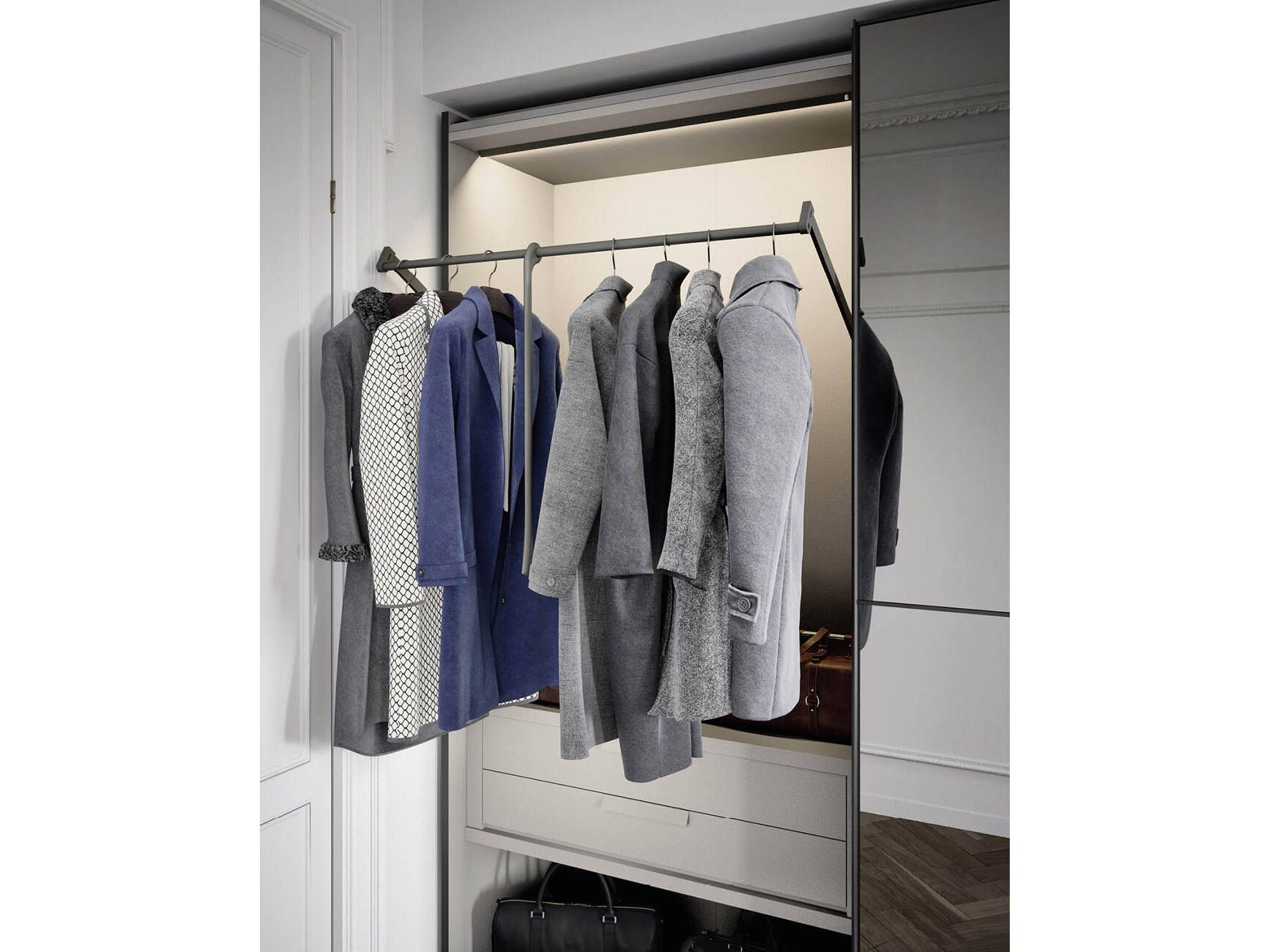 Шкаф с раздвижными дверями с зеркалом Novamobili CRYSTAL ARCH-00108079 - Вид №4