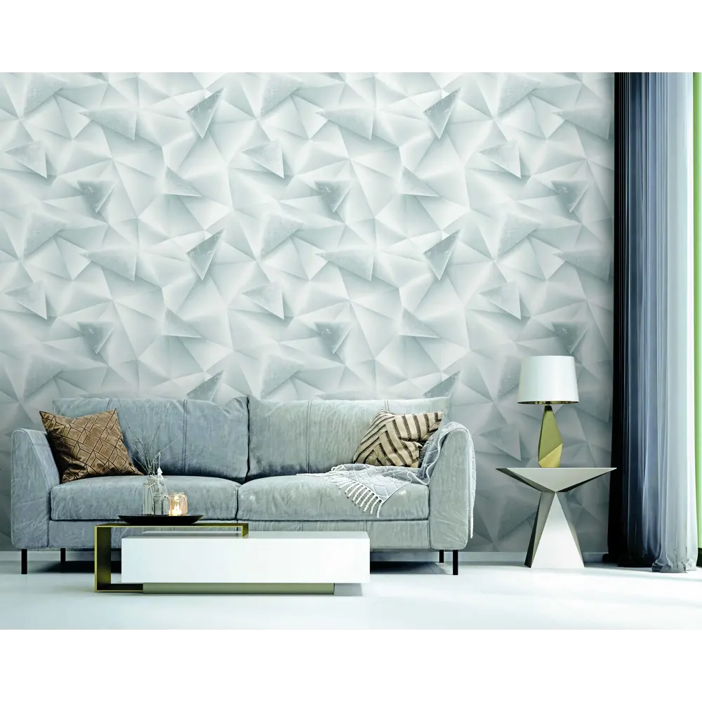 Артекс Trio - Флизелиновые обои серые с геометрическим узором 89370373 STLM-1492726 - Вид №4