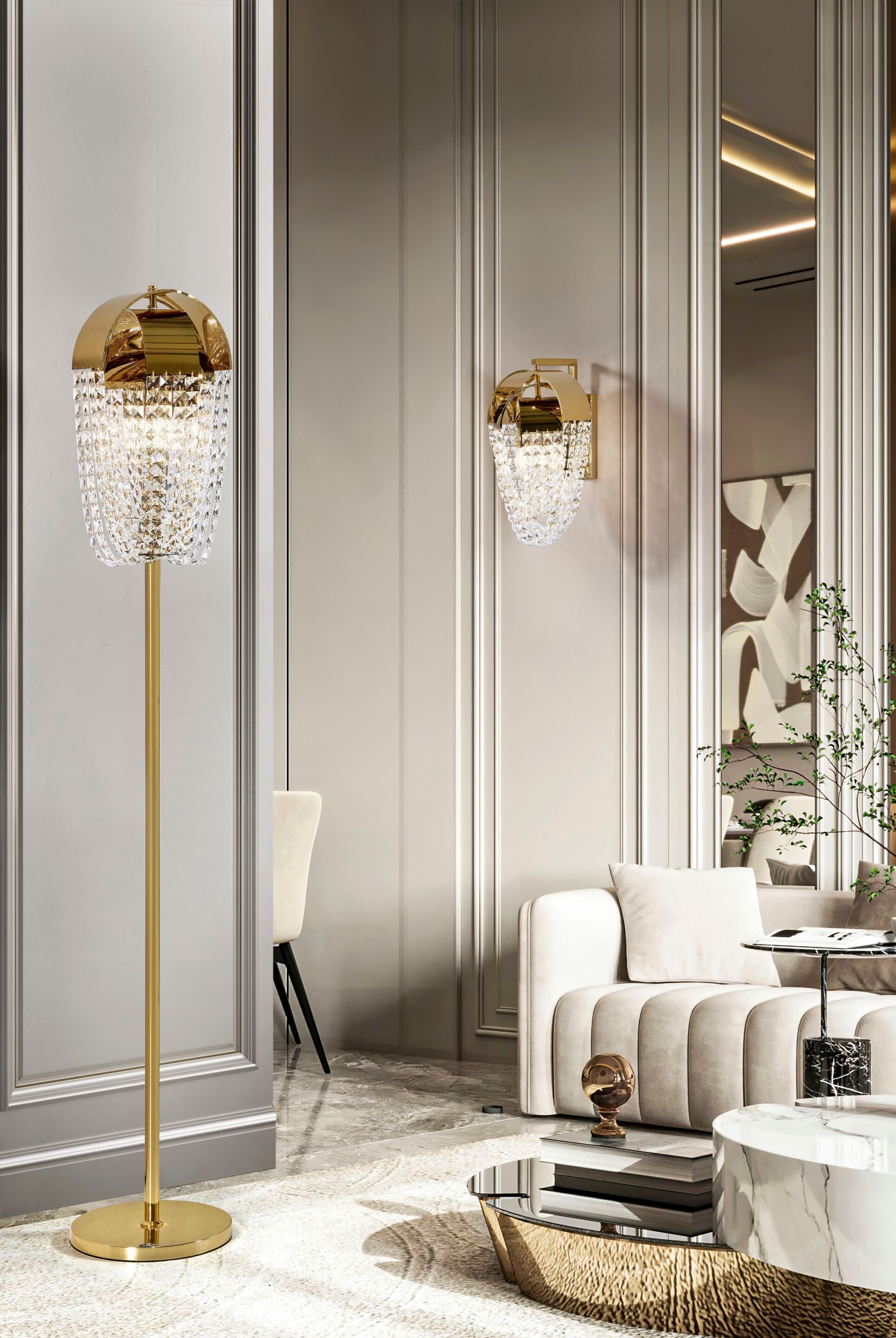 Напольная лампа из нержавеющей стали с кристаллами K-Lighting Belisama ARCH-00115229 - Вид №1