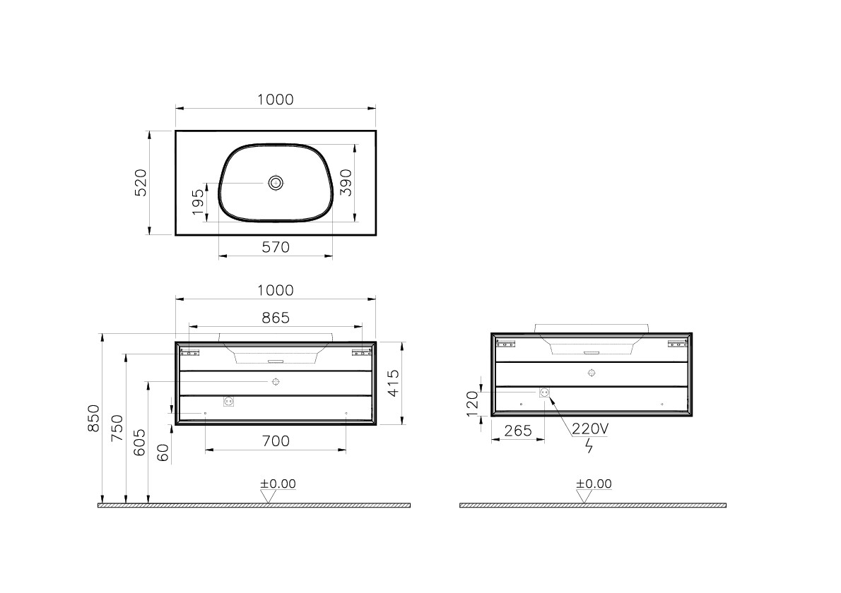 61457 Раковина Vitraglobal Frame - Вид №1