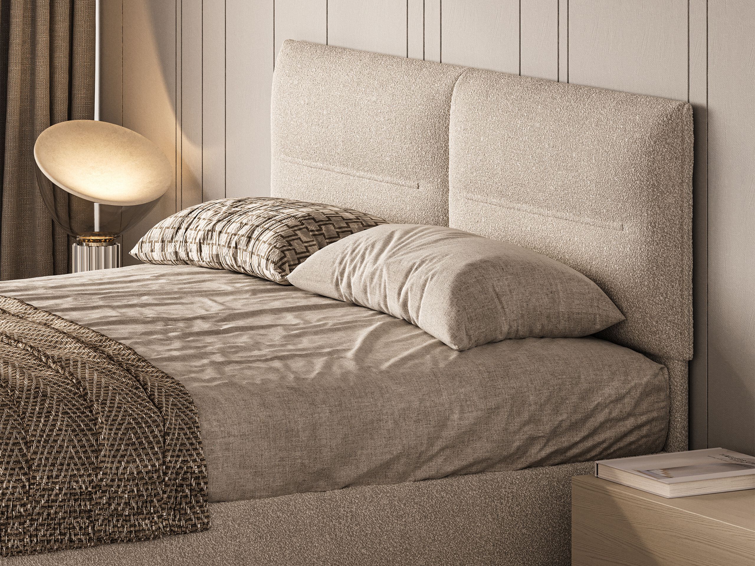 Двуспальная кровать-контейнер с мягким изголовьем Woodsoft SALERNO ARCH-00107010 - Вид №5