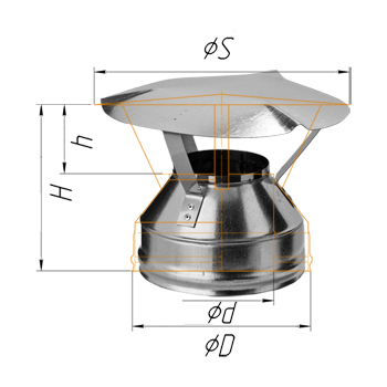 Оголовок Ferrum Ф130х200 нержавеющая сталь (430/0,5мм) FD14130N4FF