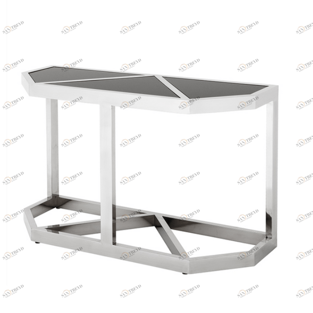 Консоль серебряная с черной столешницей Benoit от Eichholtz EICHHOLTZ EICHHOLTZ 060978 Серый;хром 