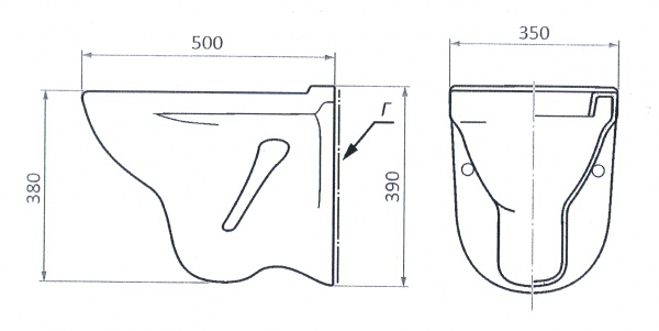 1015178 Подвесной унитаз настенный Белый Лобненский Стройфарфор  Россия  - Вид №1