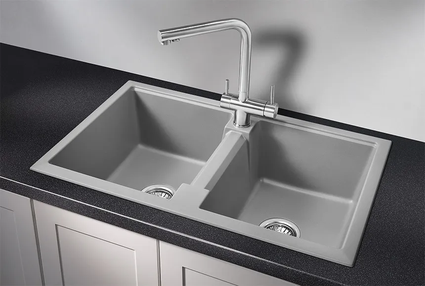 8101, АЛЮМИНИУМ, кухонная мойка, кварц GRANULA 8101-ST276