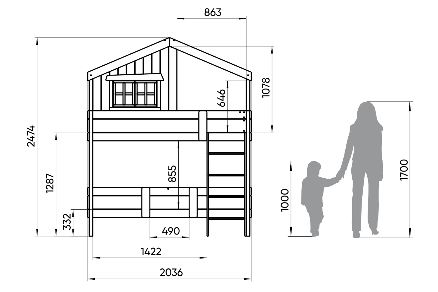 Кровать двухъярусная белая с розовым "Шале L" ELLIPSE ELLIPSE HOME 00-3951302 Белый;розовый Santreyd  - Вид №3