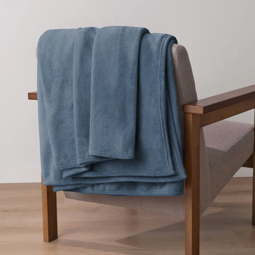 Плед KREAFORTA Flandria 200x220 см фланель цвет синий STLM-2106114