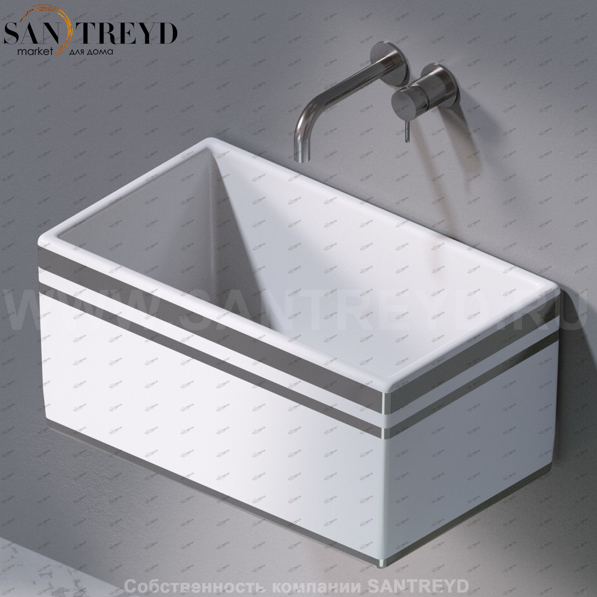 L112467P Подвесная раковина настенная прямоугольная A. e T. Italia Tower белая AeT ITALIA