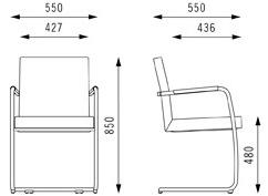 BENE Штабелируемое кожаное кресло на консолях sun-id-1450375 - Вид №3