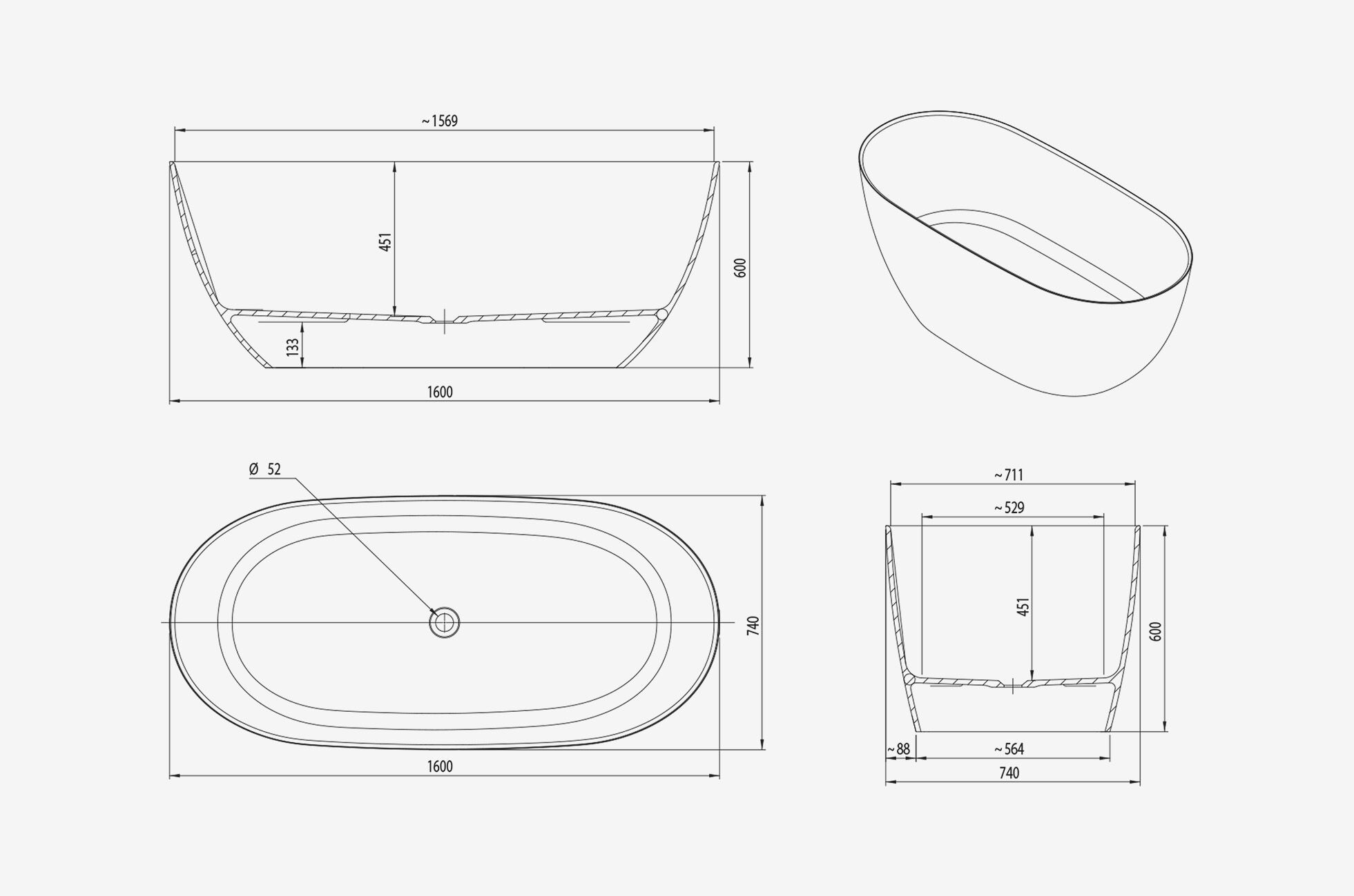 Ванна в центре комнаты в Tecnoril® ARCOM DIVINA ARCH-00024998 - Вид №1