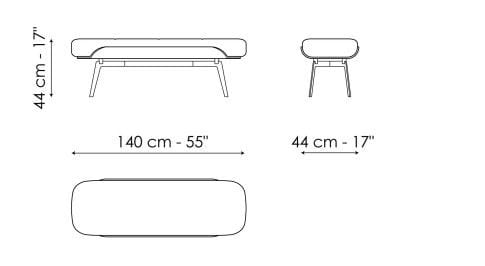 Мягкая скамейка из ткани BONALDO Olos ARCH-00083743 - Вид №2