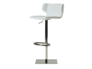 Регулируемый по высоте кожаный высокий стул с подставкой для ног