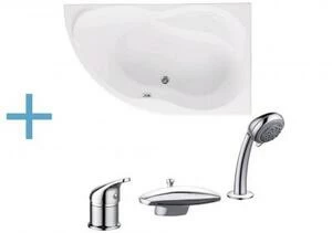 Акриловая ванна Aquanet Graciosa 150x90 R (каркас + смеситель Aquanet Practic 2 AF111-63B)