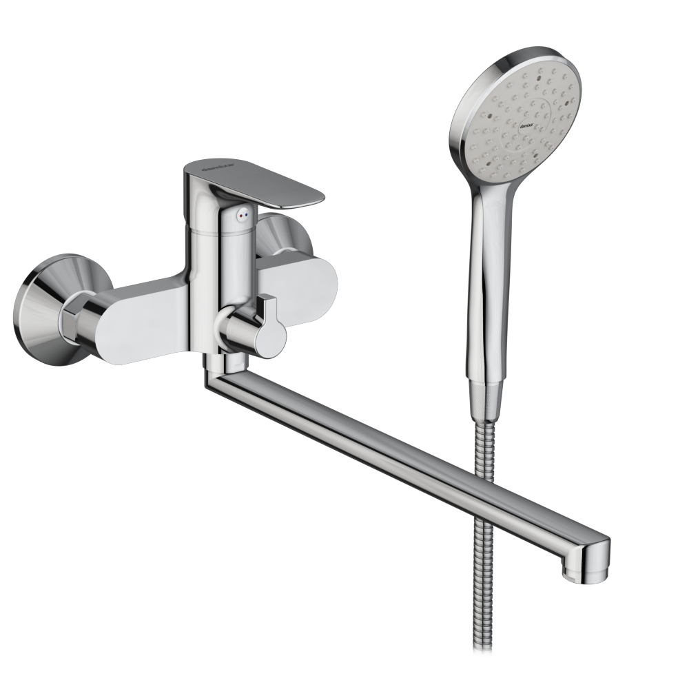 789500000 2 смеситель для ванны/душа с универсальным изливом 350 мм ручным душем Damixa Origin Evo 