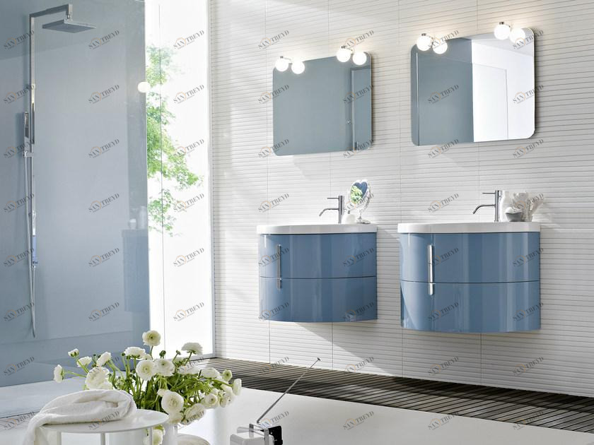 Ideagroup Лаковая тумба под умывальник с зеркалом Moon sun-id-1463260