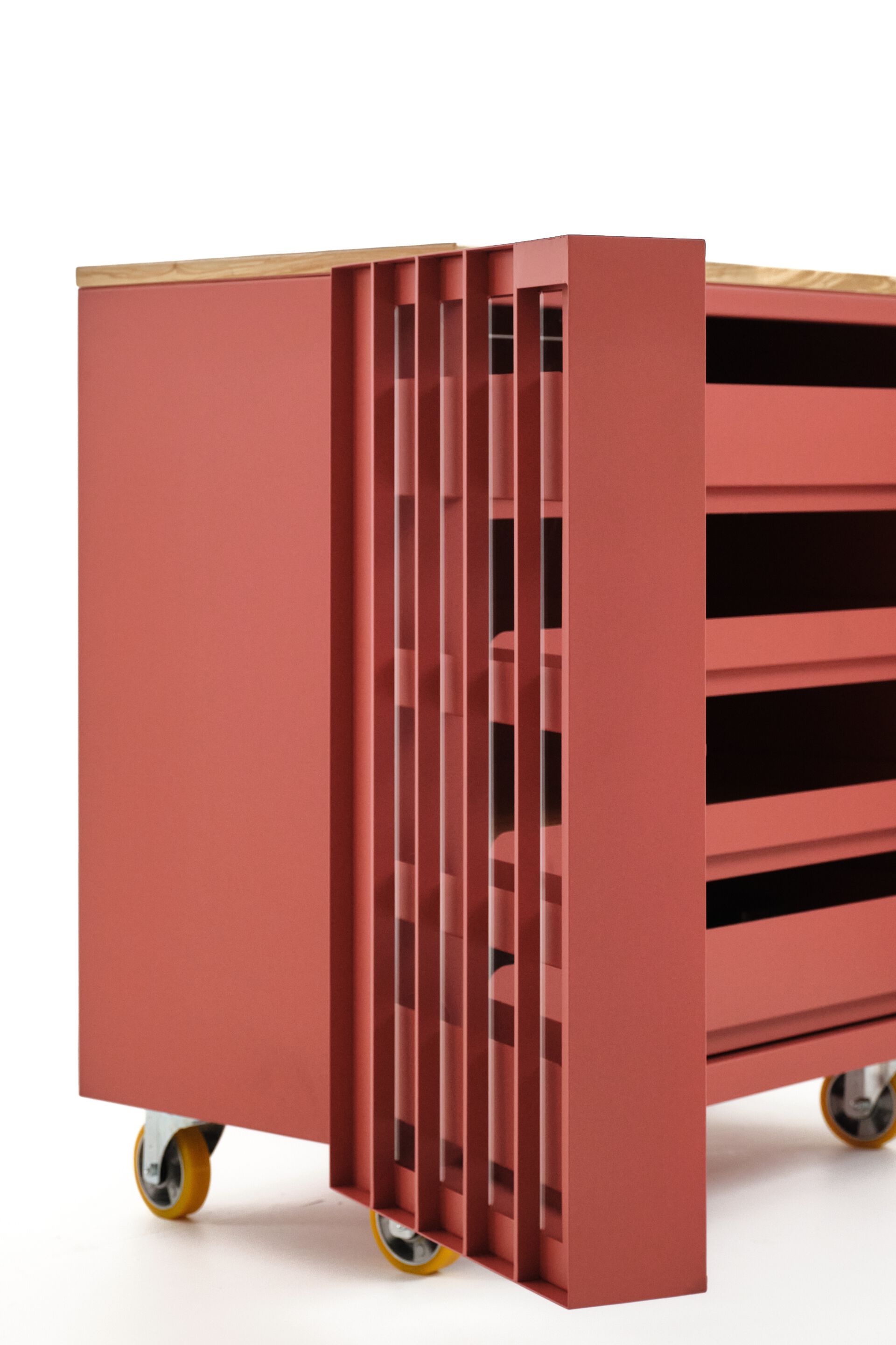 Модульный шкаф из окрашенной стали и оливкового дерева Officine Tamborrino MEMÈ ARCH-00114854 - Вид №12