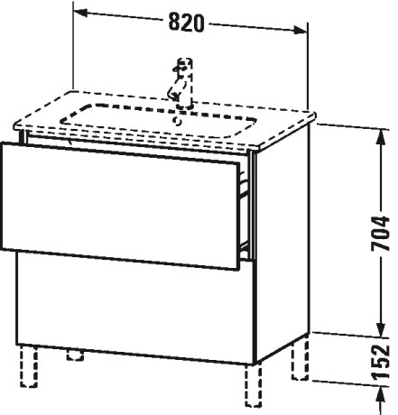 LC662601111 L-Cube Тумбочка напольная Кашемировый дуб Duravit - Вид №2