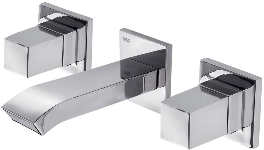 Скрытый смеситель для умывальника CUADRO с двумя ручками-00815201 TRES