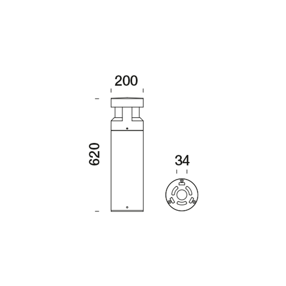 4052612 Мобильный светильник Platek MENHIR Paletto  MENHIR H. 620 mm - 1 LED 3000K 2 Openings  - Вид №6