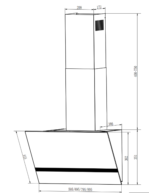 9106566 Вытяжка наклонная ELIKOR RISE WH 60 белый/белый STDN-0084195 - Вид №10