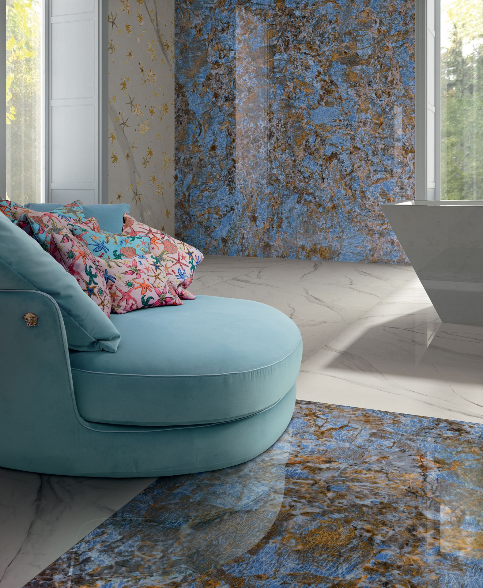 Пол / керамогранит с мраморным эффектом Versace Ceramics Maximvs ARCH-00036977 - Вид №1