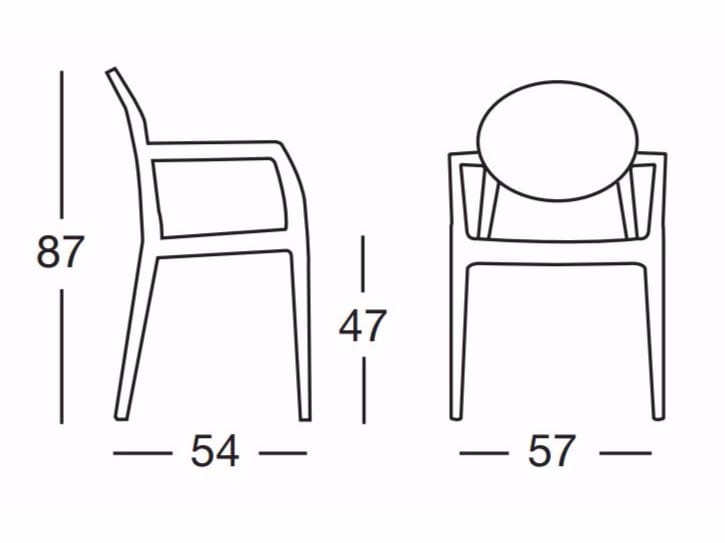 Штабелируемый стул из поликарбоната с подлокотниками S-CAB Igloo ARCH-00124350 - Вид №3