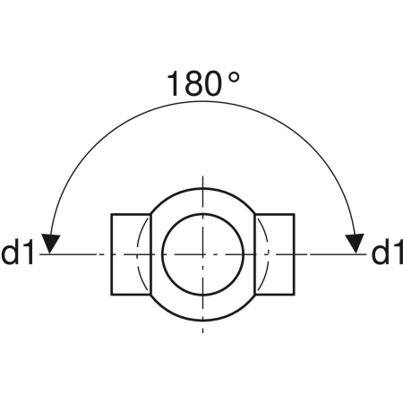 364.270.16.1 Крестовина шаровая Geberit PE 88,5°, соединения 180° смещенные Geberit  - Вид №2