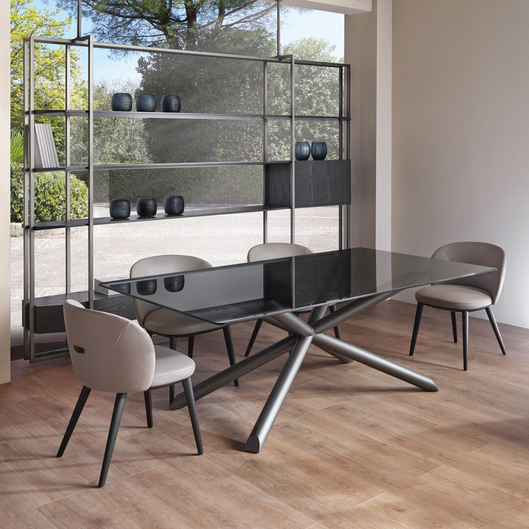 Прямоугольный садовый стол из нержавеющей стали и стекла Cantori THOMAS ARCH-00104151 - Вид №2