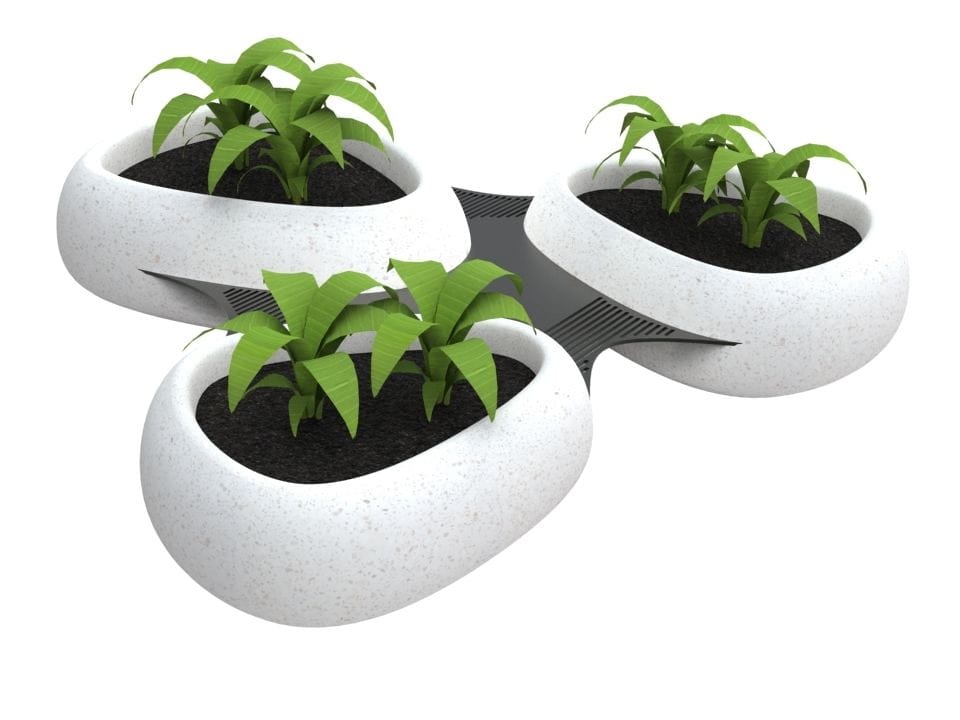 Реконструированная каменная скамья со встроенной плантатором Viscio Urban Design LEAF ARCH-00010237