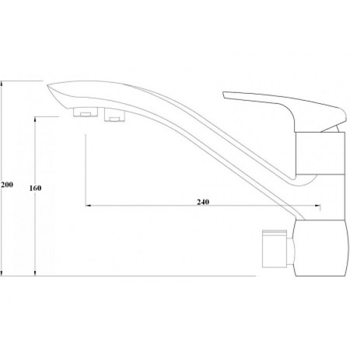 Zorg ZR 404 KF песочный Смеситель для кухни Zorg 200х240  - Вид №2