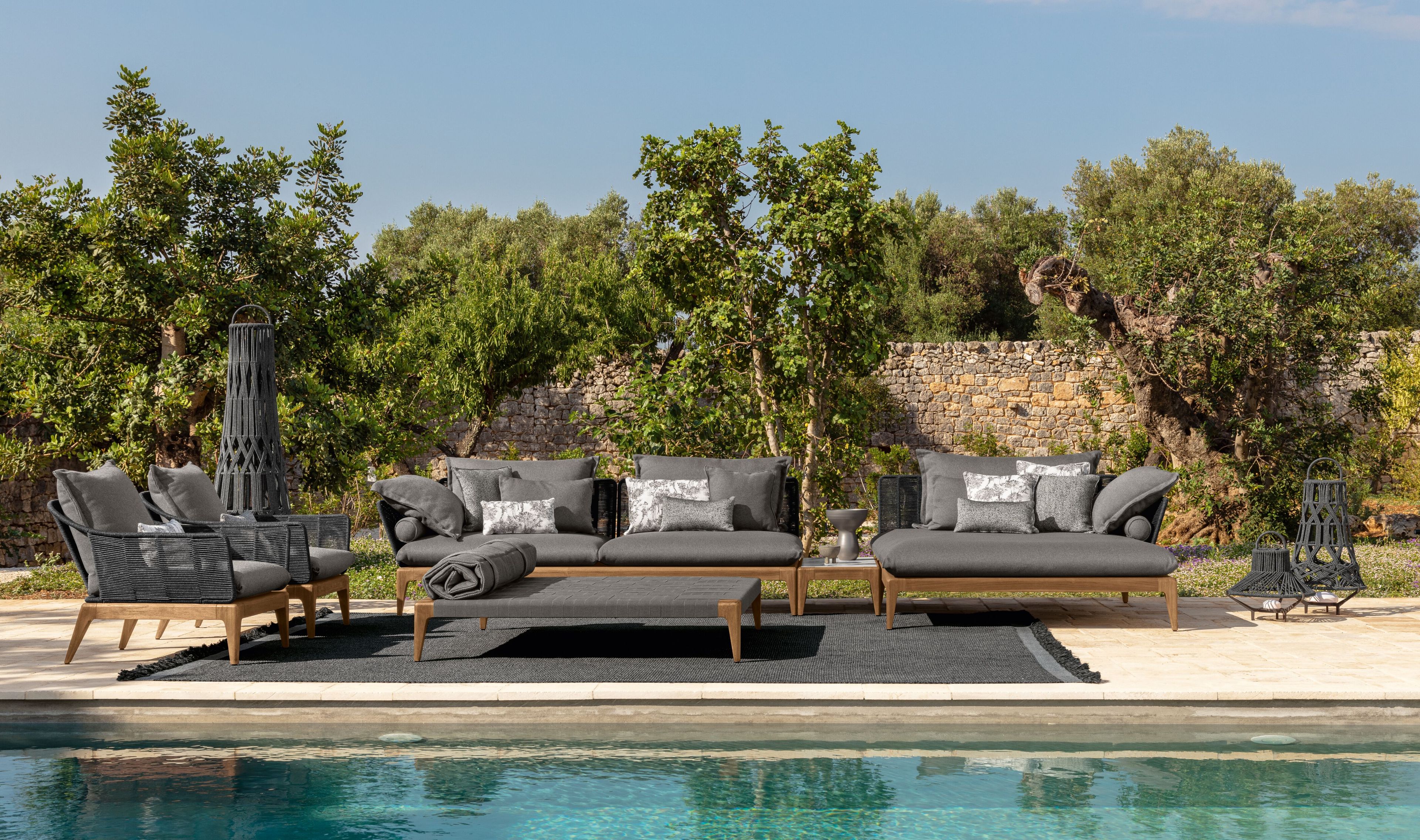 Секционный садовый диван из ткани Talenti Cruise Teak ARCH-00004233 - Вид №5