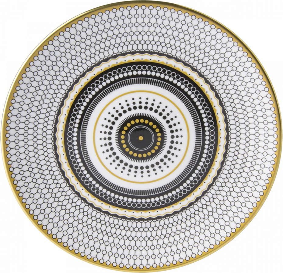 10650441 Royal Crown Derby Тарелка десертная Royal Crown Derby "Вибрации" (Oscillate, Onyx) 16,5см Фарфор костяной 