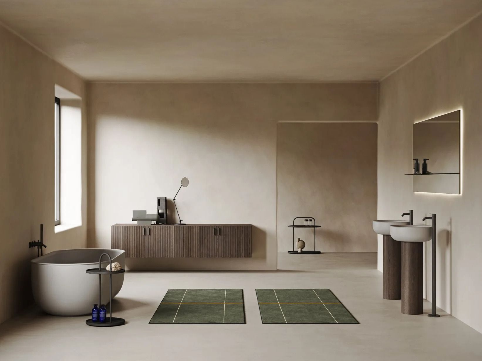 Деревянная круглая отдельно стоящая раковина и твердая поверхность Inbani Prime ARCH-00091750 - Вид №1