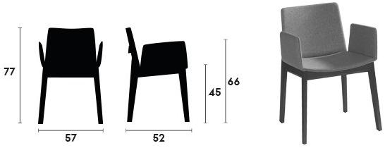 Capdell Стул из ткани с подлокотниками Ava sun-id-1408360 - Вид №3
