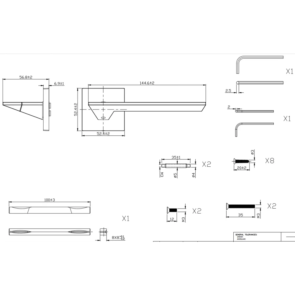 Дверная ручка на розетке KREAFORTA Икса без запирания цвет никель STLM-2063432 - Вид №5