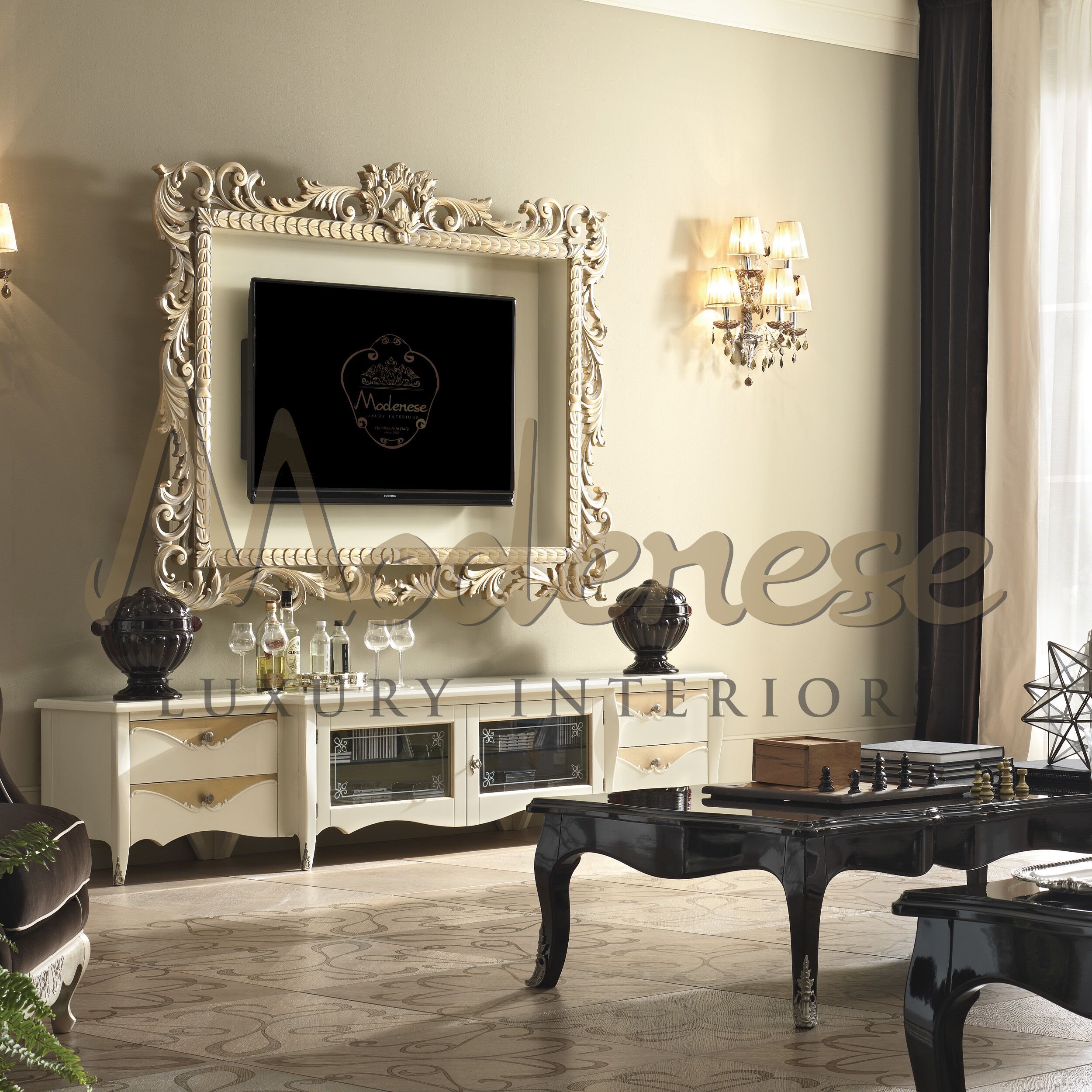 Настенный держатель для монитора/телевизора из бука Modenese Luxury Interiors ZENITH EDGE ARCH-00153280 - Вид №4