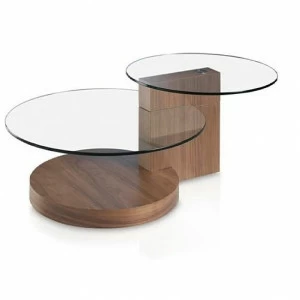 Журнальный столик стеклянный с основанием дуб Personal LE607-A от Angel Cerda ANGEL CERDA  147481 Коричневый;прозрачный