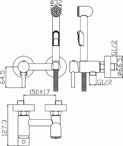 25-07/2L LEDA  Смеситель для биде  ARGO kran 25072lleda - Вид №1