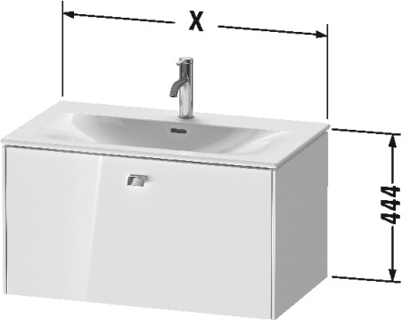 BR421204949 Brioso Тумбочка подвесная Графит матовый, декор Duravit - Вид №3
