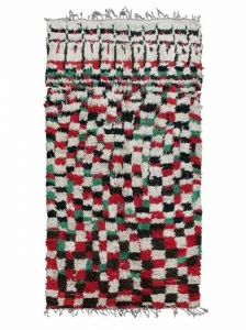 AFOLKI Прямоугольный шерстяной коврик с длинным ворсом и геометрическими мотивами Boujad Taa384be