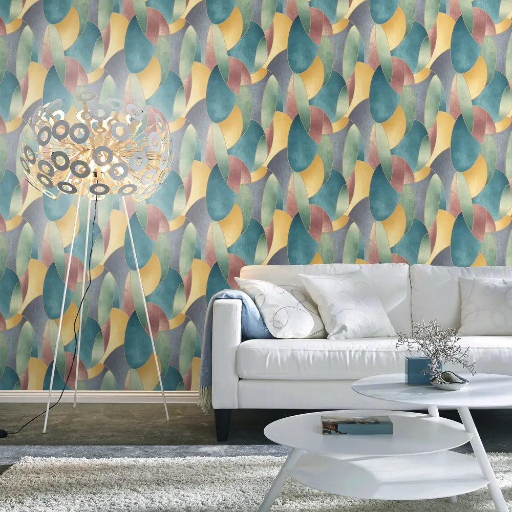 Обои флизелиновые Rasch Vitrage зелено-синие 1.06 м R974836 STLM-2005675 - Вид №2